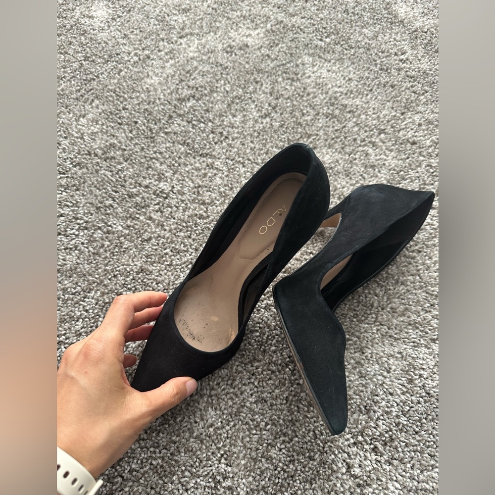 Aldo Black suede heels